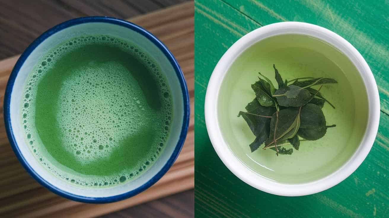 green tea and matcha