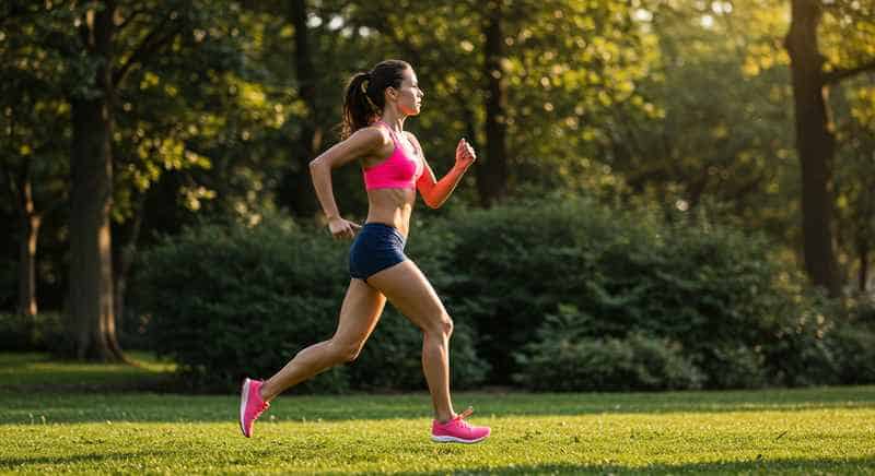 a woman running